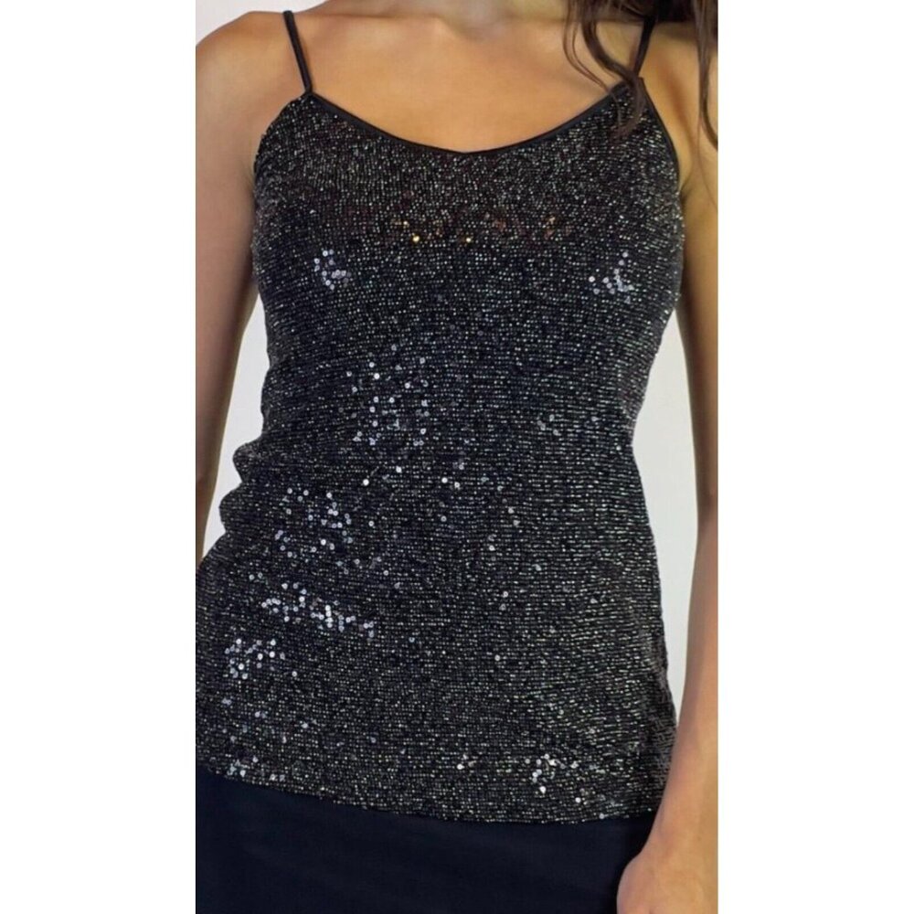 Sexy TANK TOP sparkly Express Size Small Y2K Spaghetti Adjustable Strap